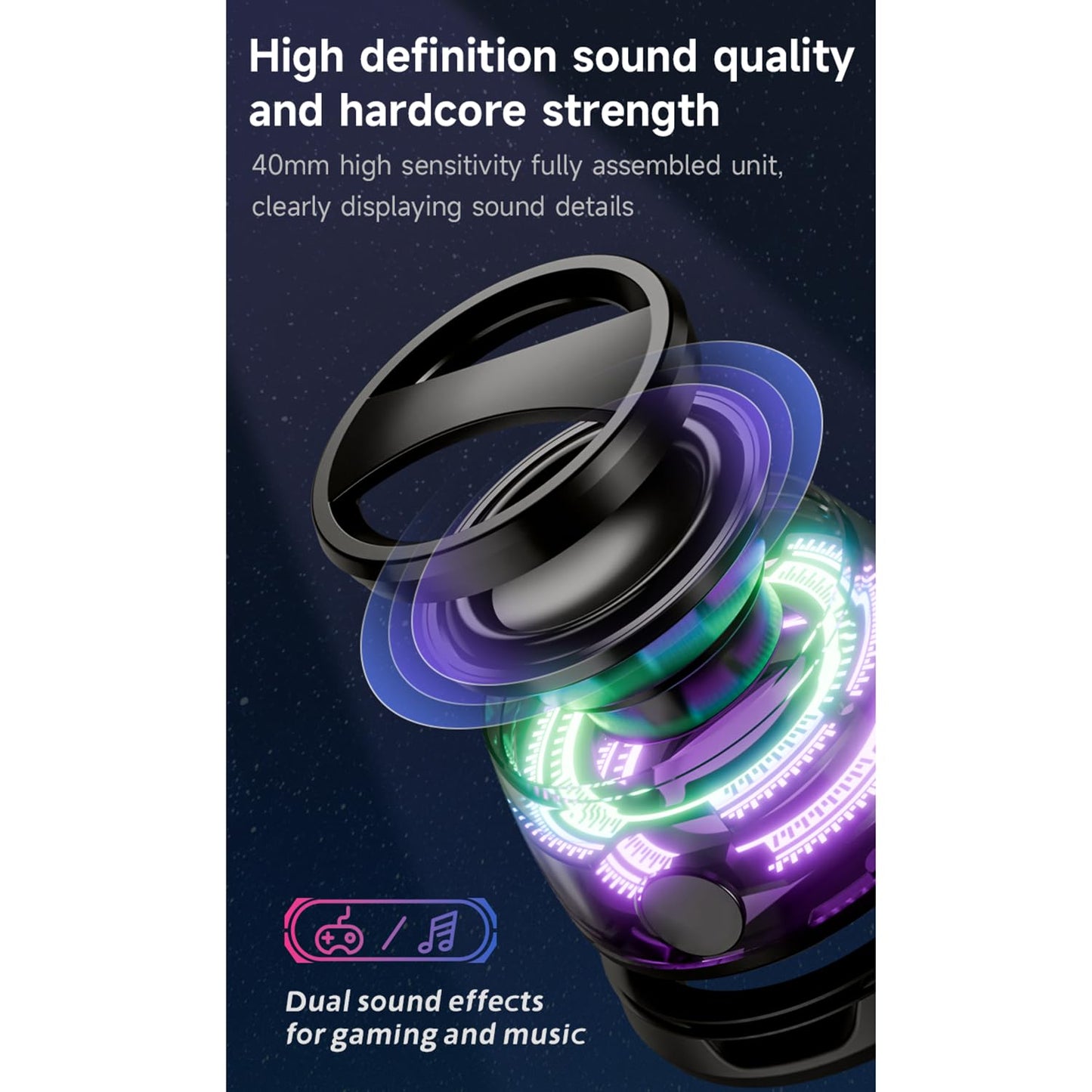 Magnetic Bluetooth Speaker with Multi RGB Color Light Show